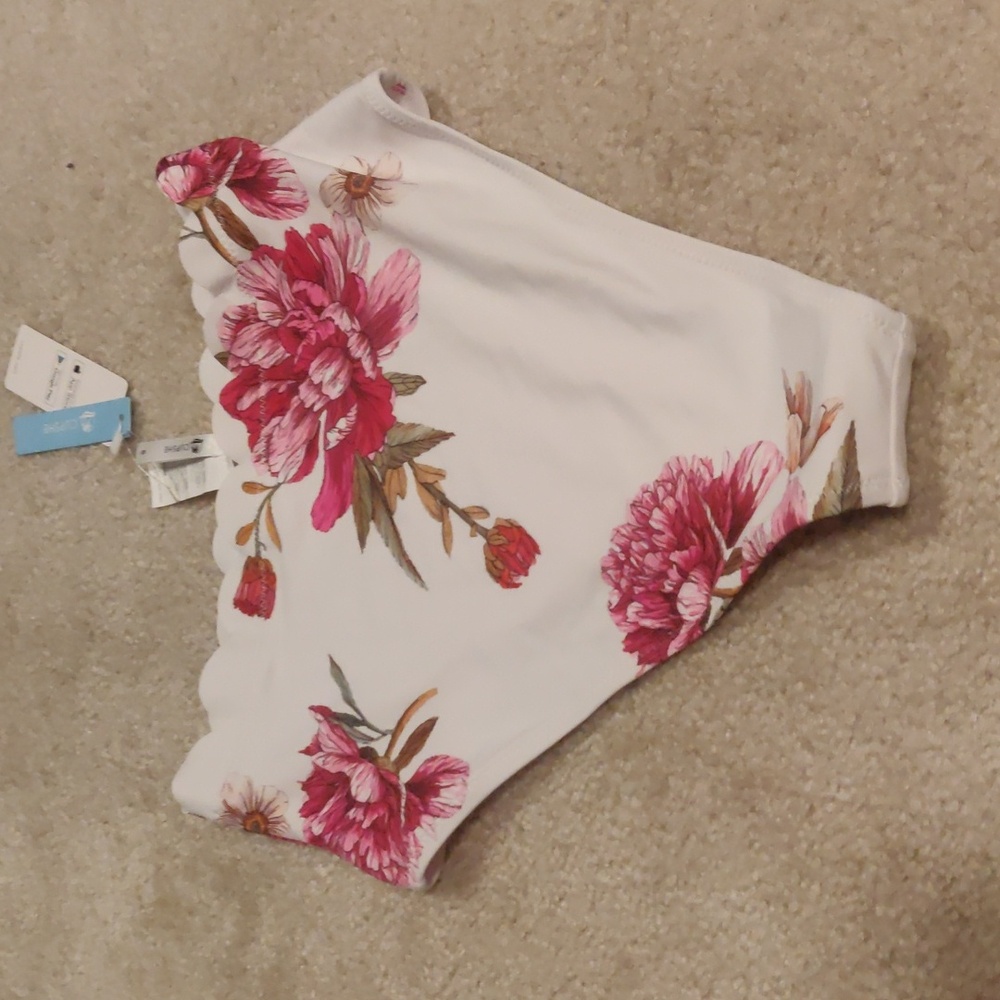 New!Cupshe High Waist Floral Bikini Bottom Summer Beach Y2K Cottagecore Girlhood - Picture 5 of 7